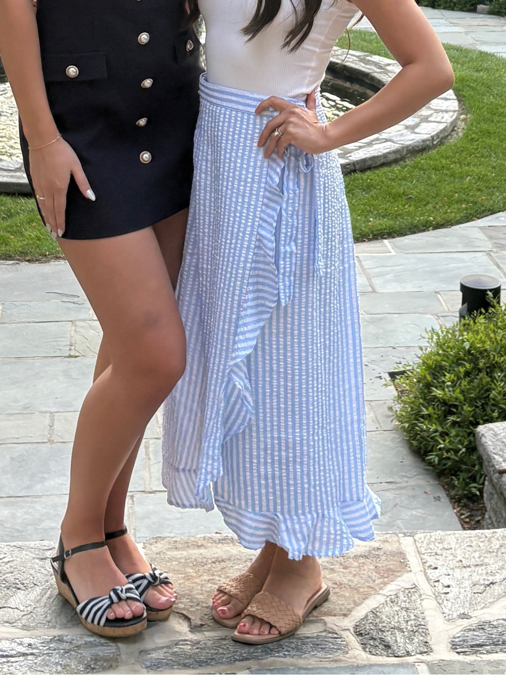 Lulus Blue and white striped skirt